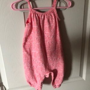 Pink flamingo romper